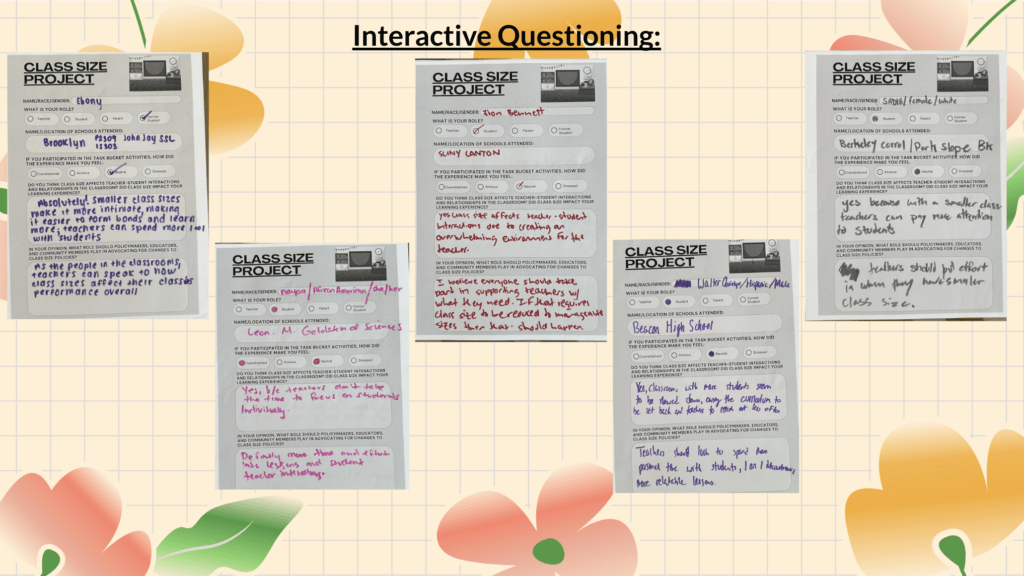 Screenshot of presentation: Interactive questionnaire examples